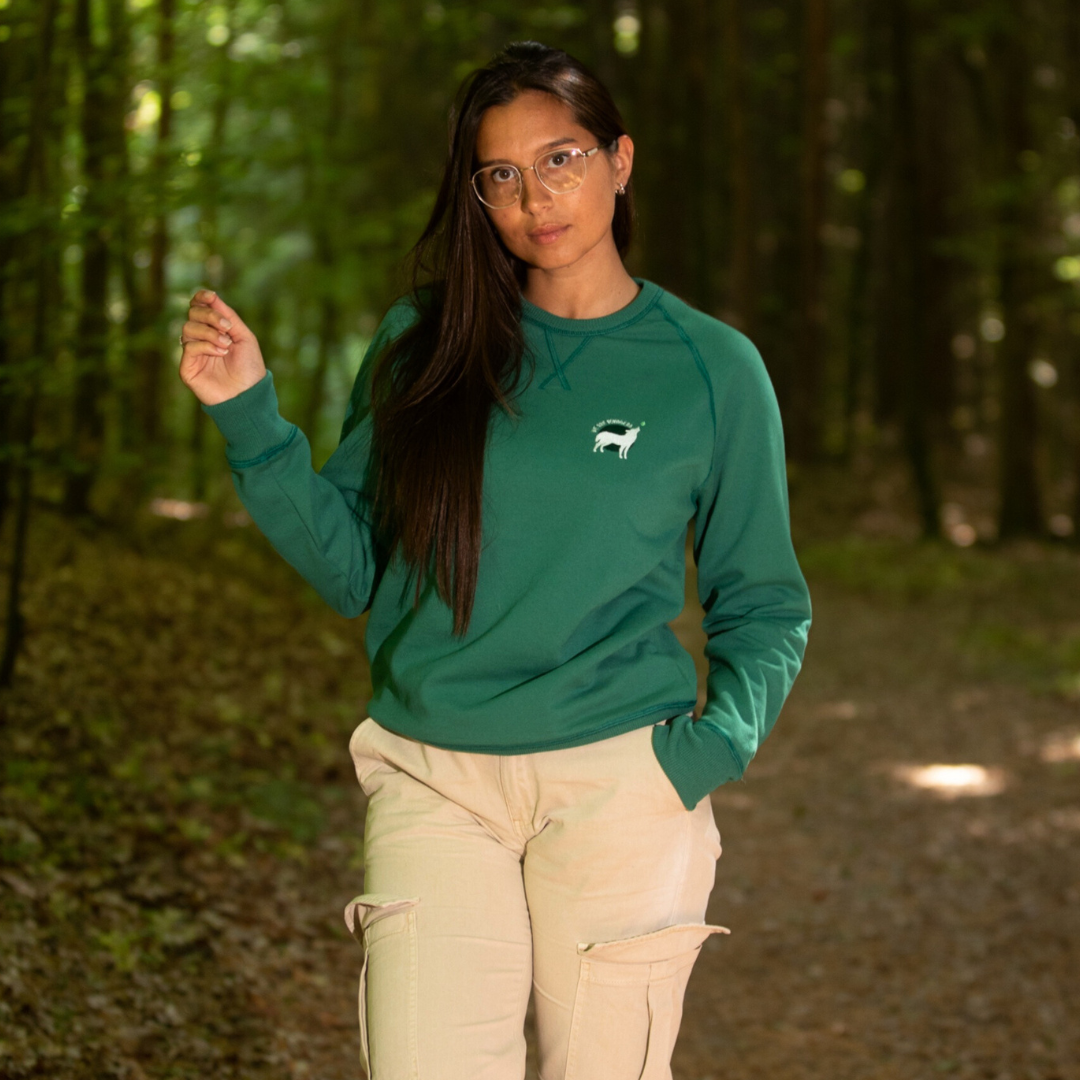 Sweatshirts Mixtes Vert fonce recycles et fabriques en France we are voyagers4